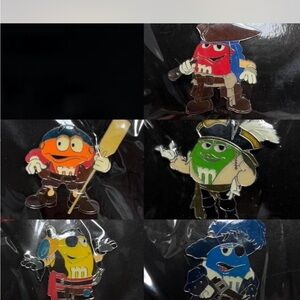M&M's Pirate of the Caribbean Disney  Enamel Pin Set